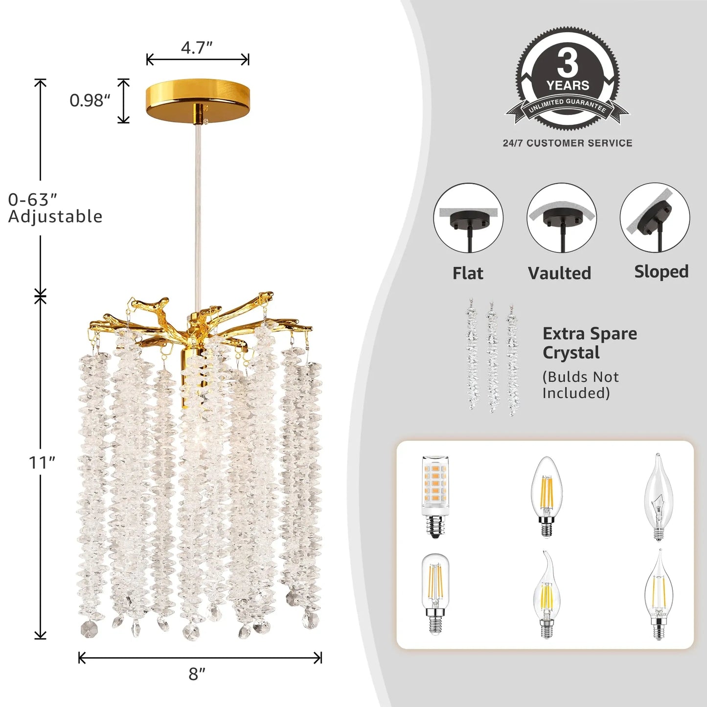 Modern Crystal Tree Branch Chandelier (NEW)
