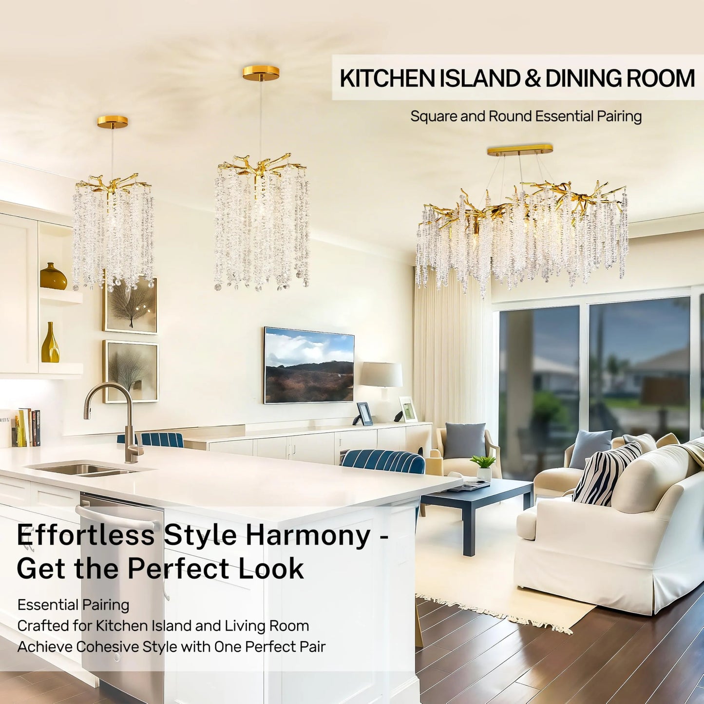 Modern Crystal Tree Branch Chandelier (NEW)