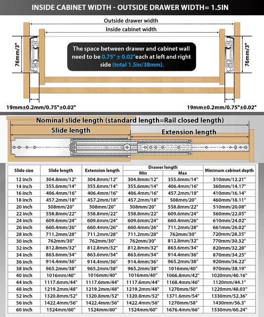 Heavy Duty Drawer Slides (NEW)