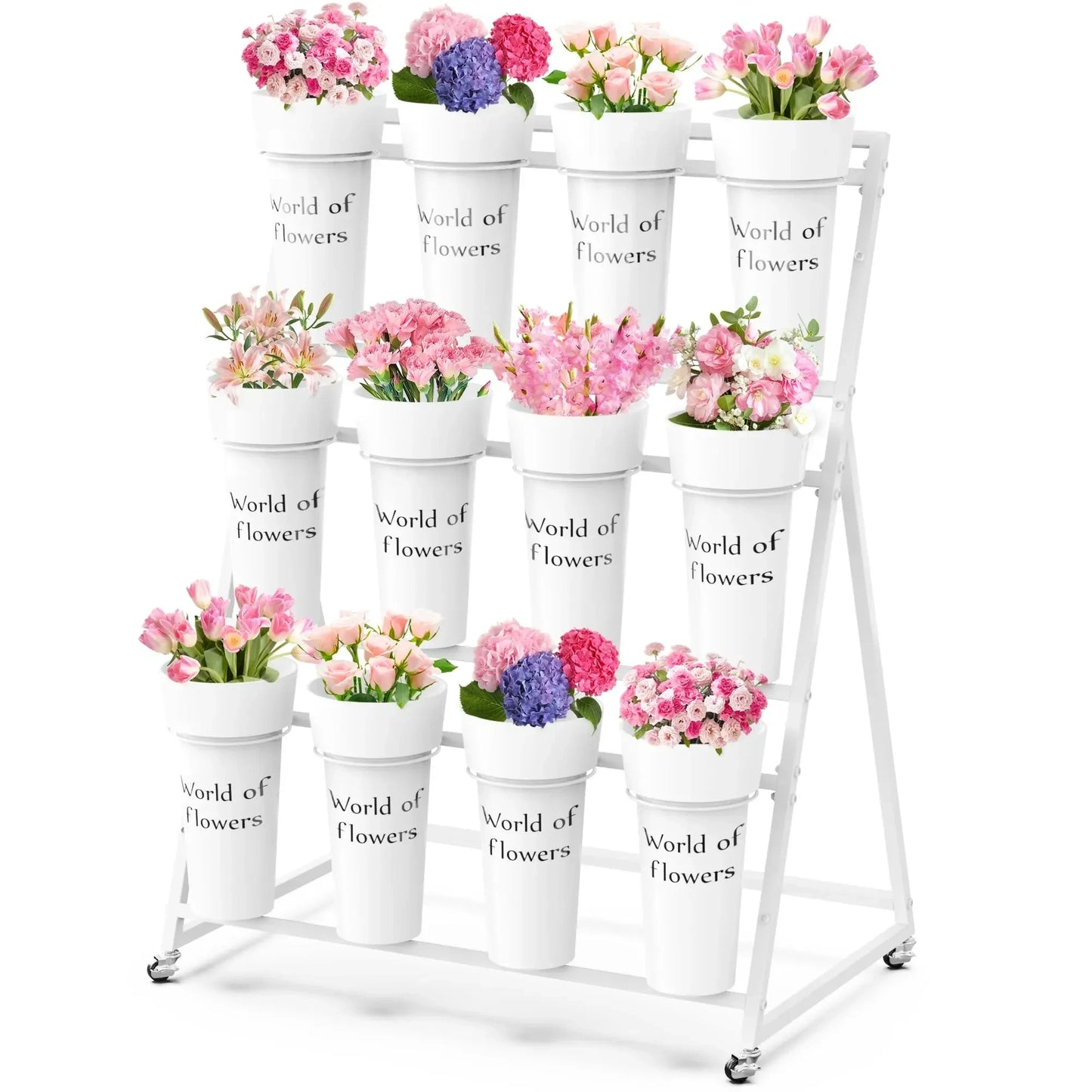 Flower Display Stand with 12 Buckets (NEW)