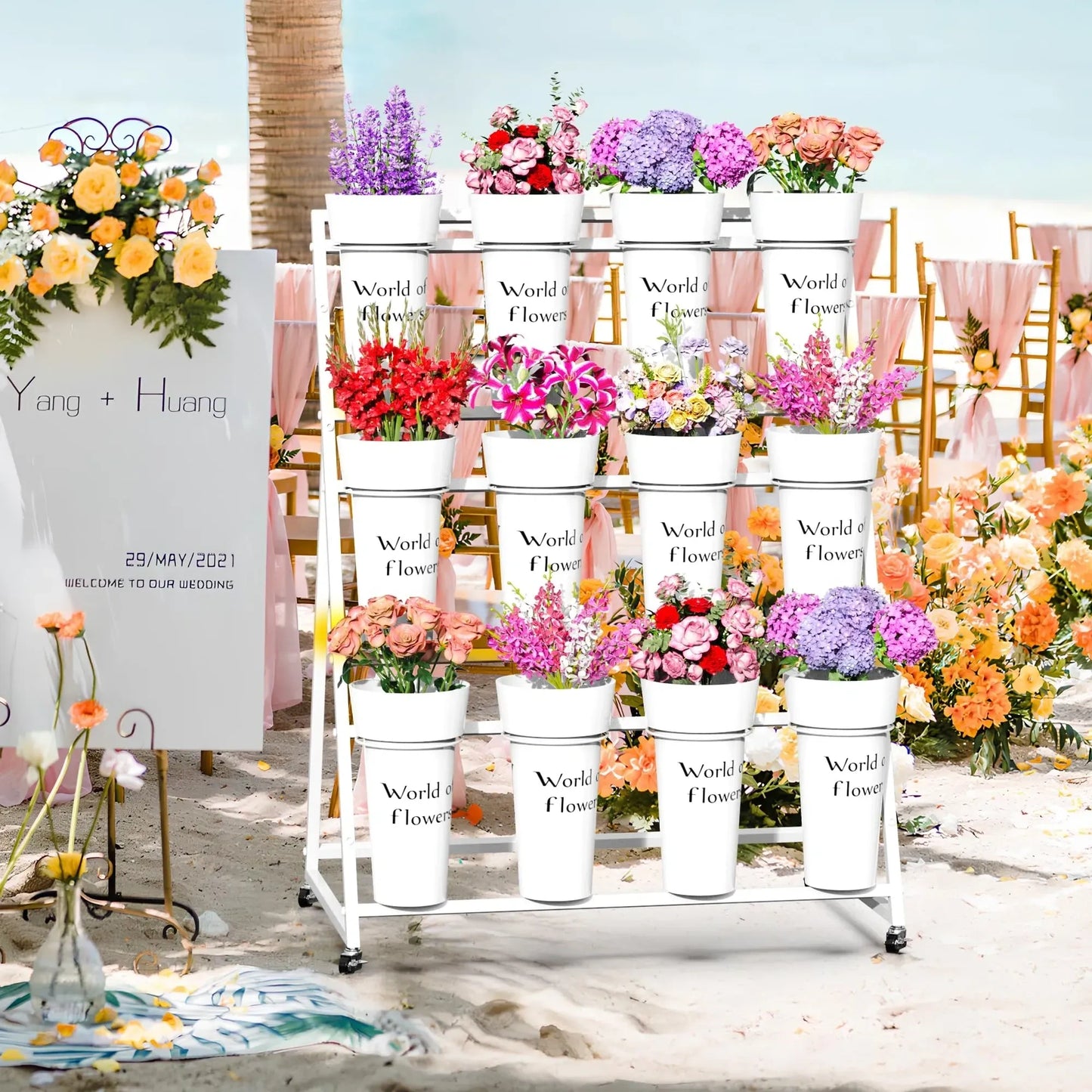 Flower Display Stand with 12 Buckets (NEW)