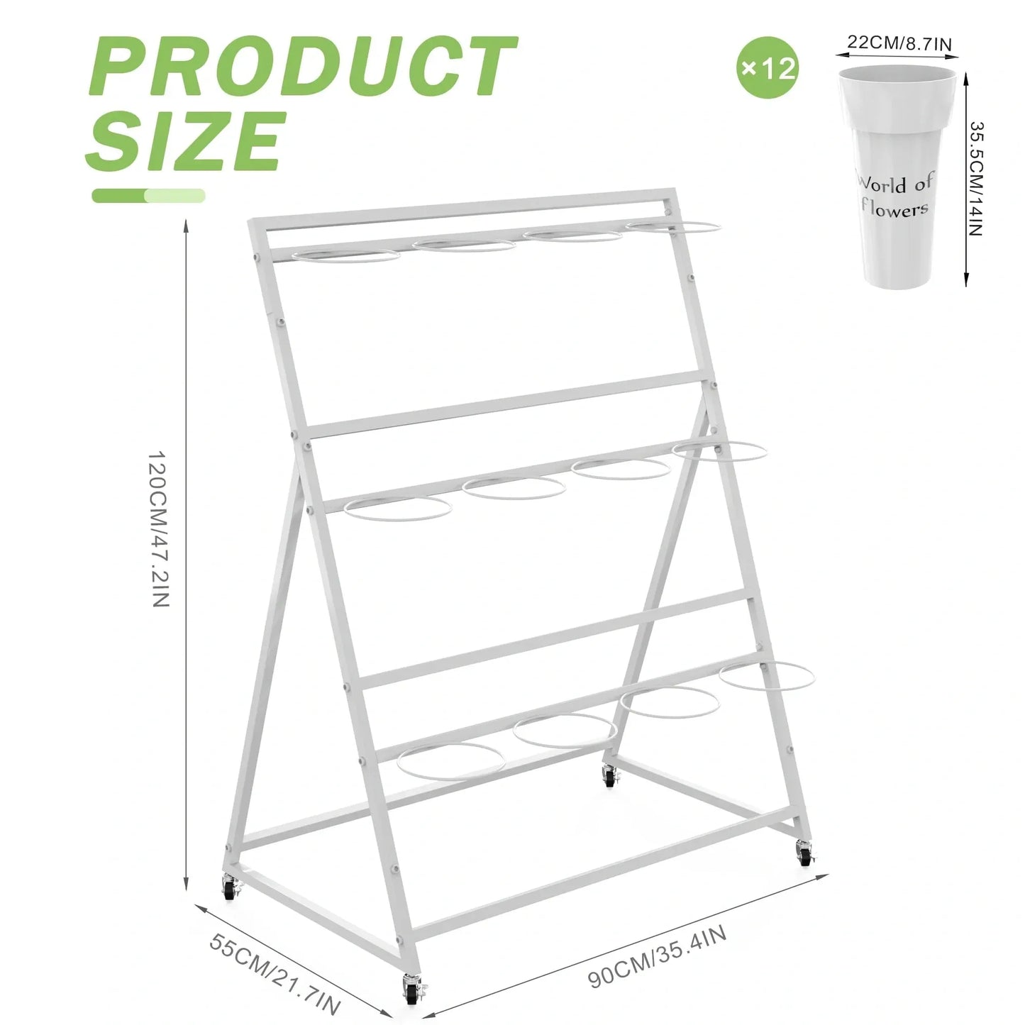 Flower Display Stand with 12 Buckets (NEW)