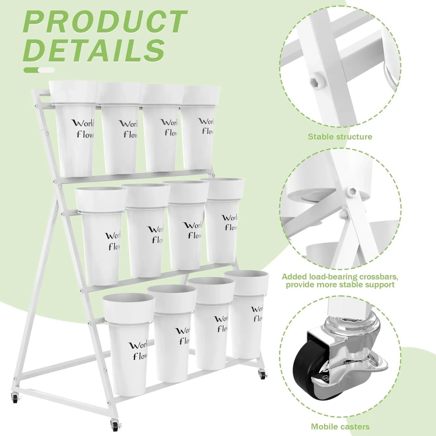 Flower Display Stand with 12 Buckets (NEW)