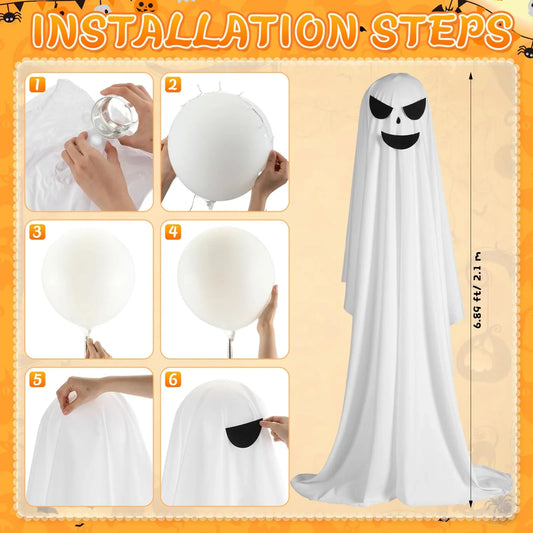 Outdoor Spooky Ghost Halloween Decor 4 Packs  (NEW)