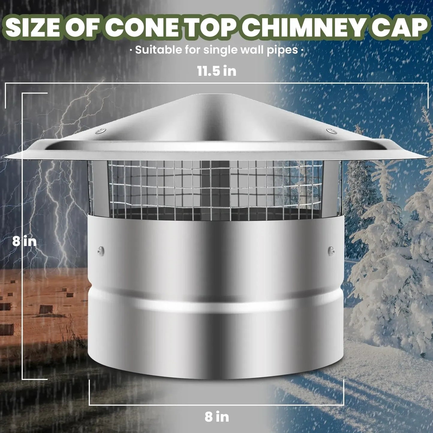 Willgoon 8 Inch Round Chimney Cap (NEW)