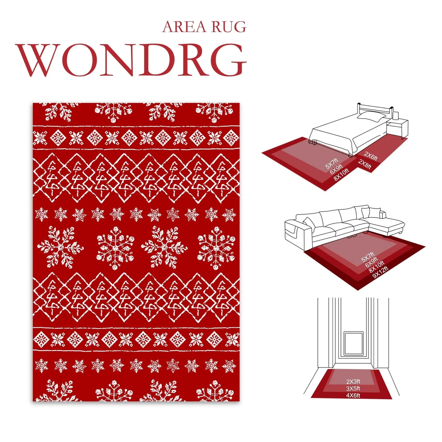Christmas Area Rug 8x10 (NEW)