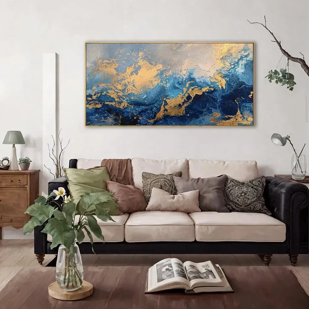 Navy Blue Splash Ink Wall Art (NEW)