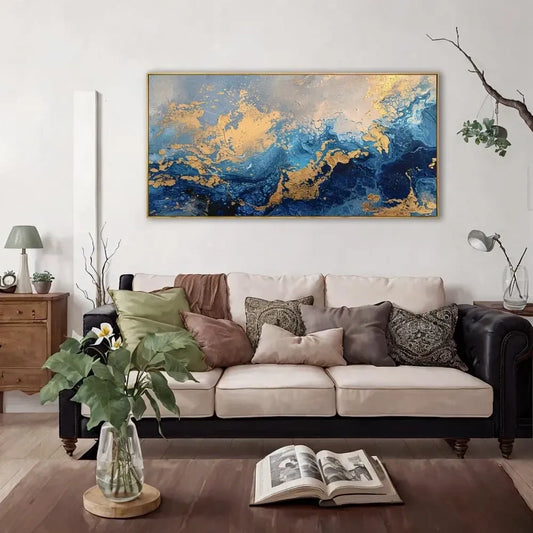 Navy Blue Splash Ink Wall Art (NEW)