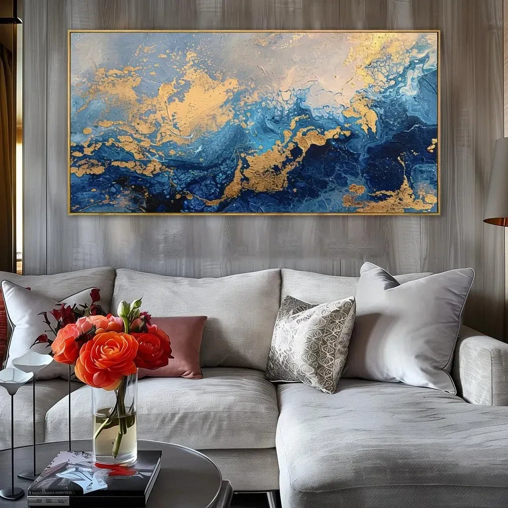 Navy Blue Splash Ink Wall Art (NEW)