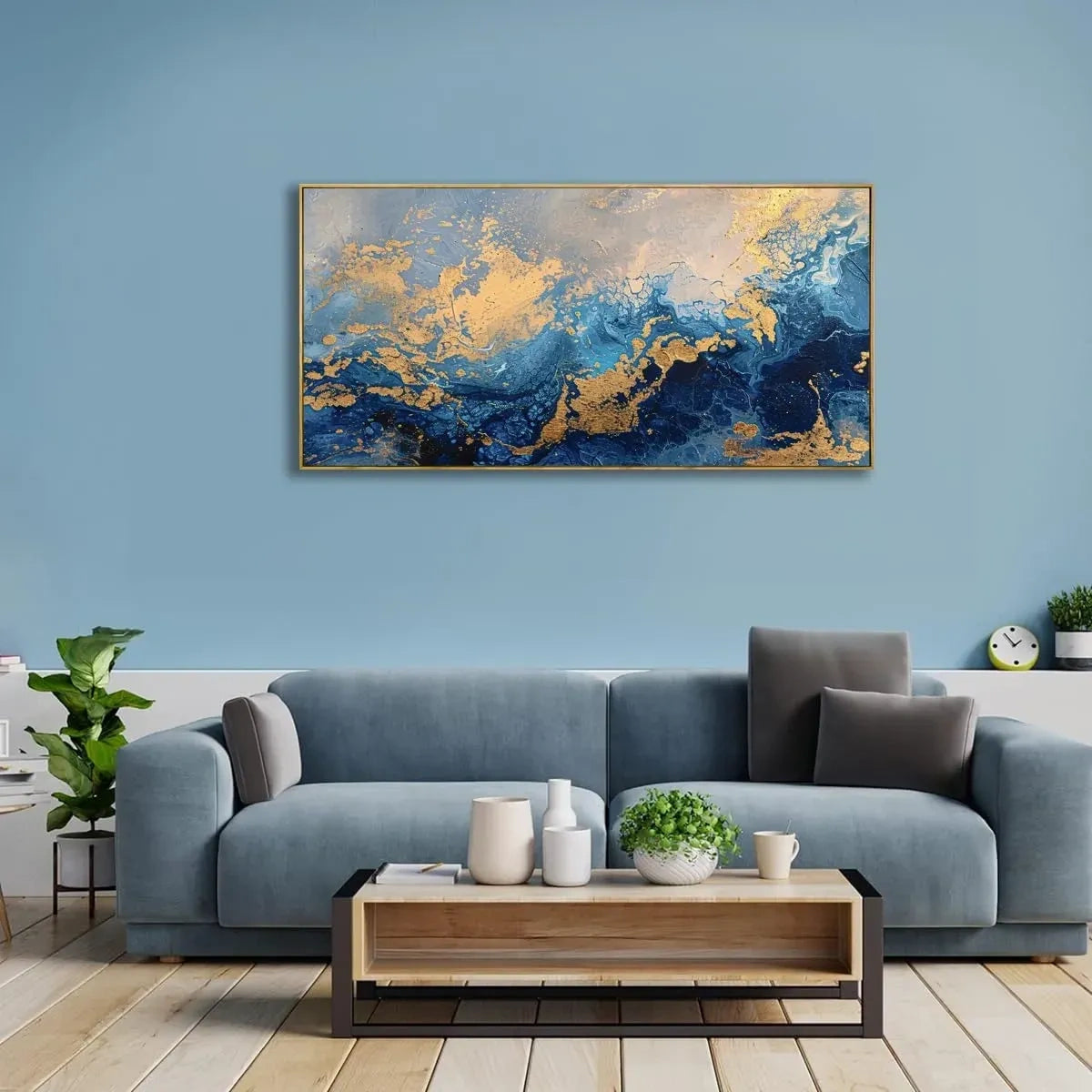 Navy Blue Splash Ink Wall Art (NEW)