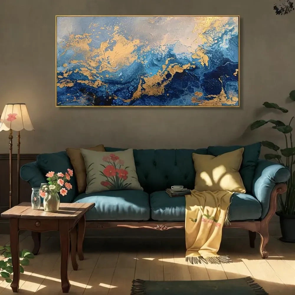 Navy Blue Splash Ink Wall Art (NEW)