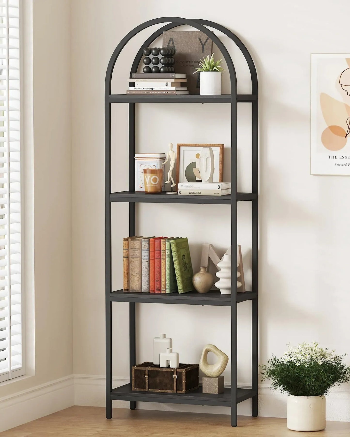 Yusong Bookshelf 4 Tier Arched , 71.3 (NEW)