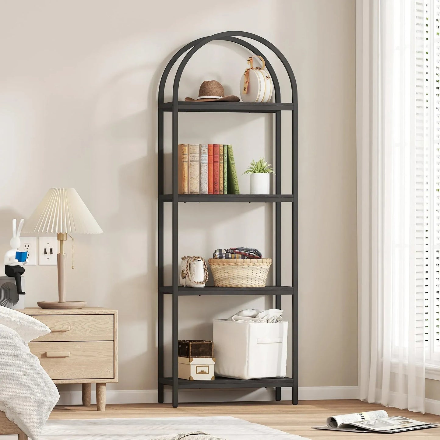 Yusong Bookshelf 4 Tier Arched , 71.3 (NEW)