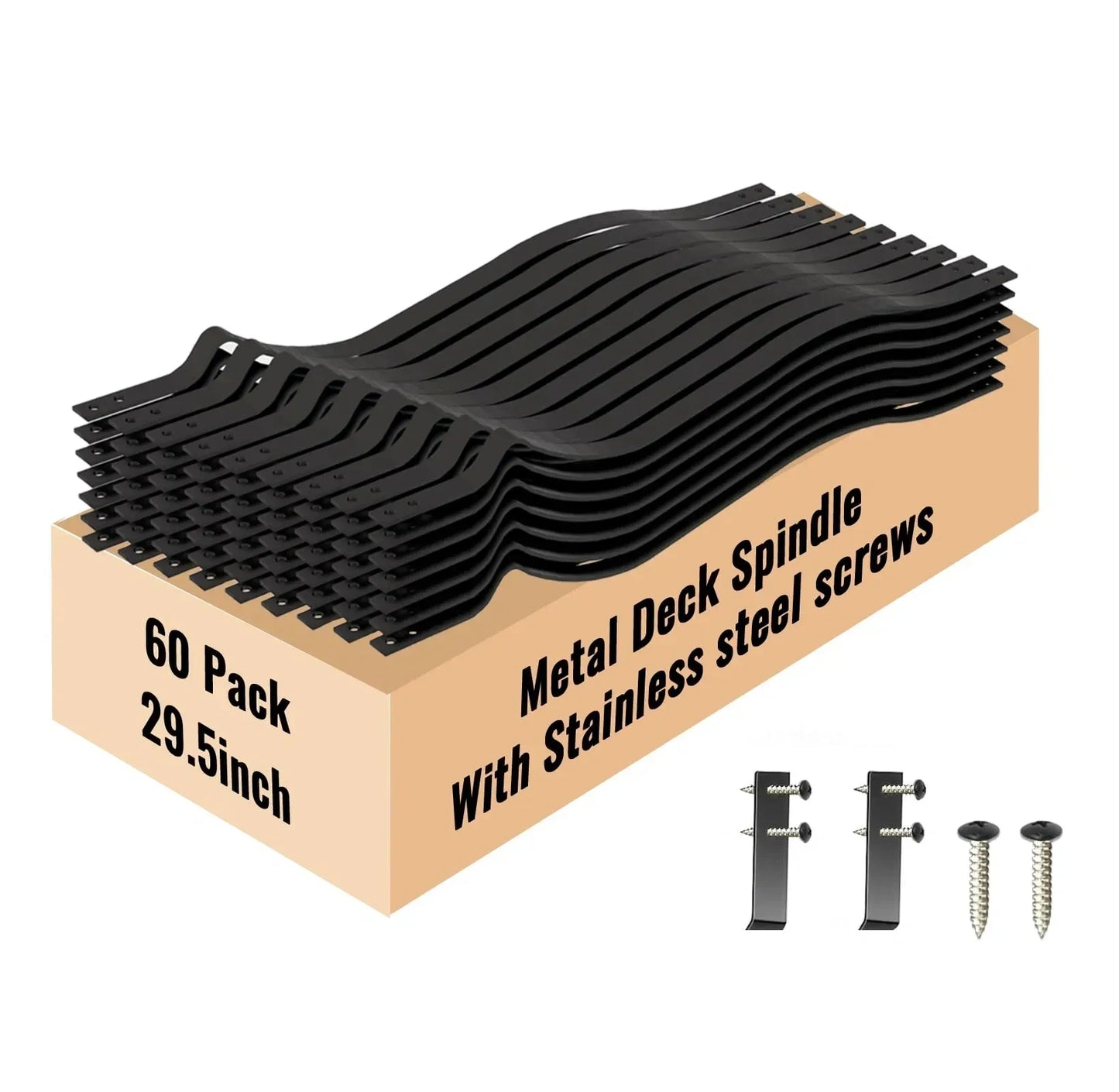 60 Pack 29.5 inch Metal Deck Balusters Wave Arc (NEW)