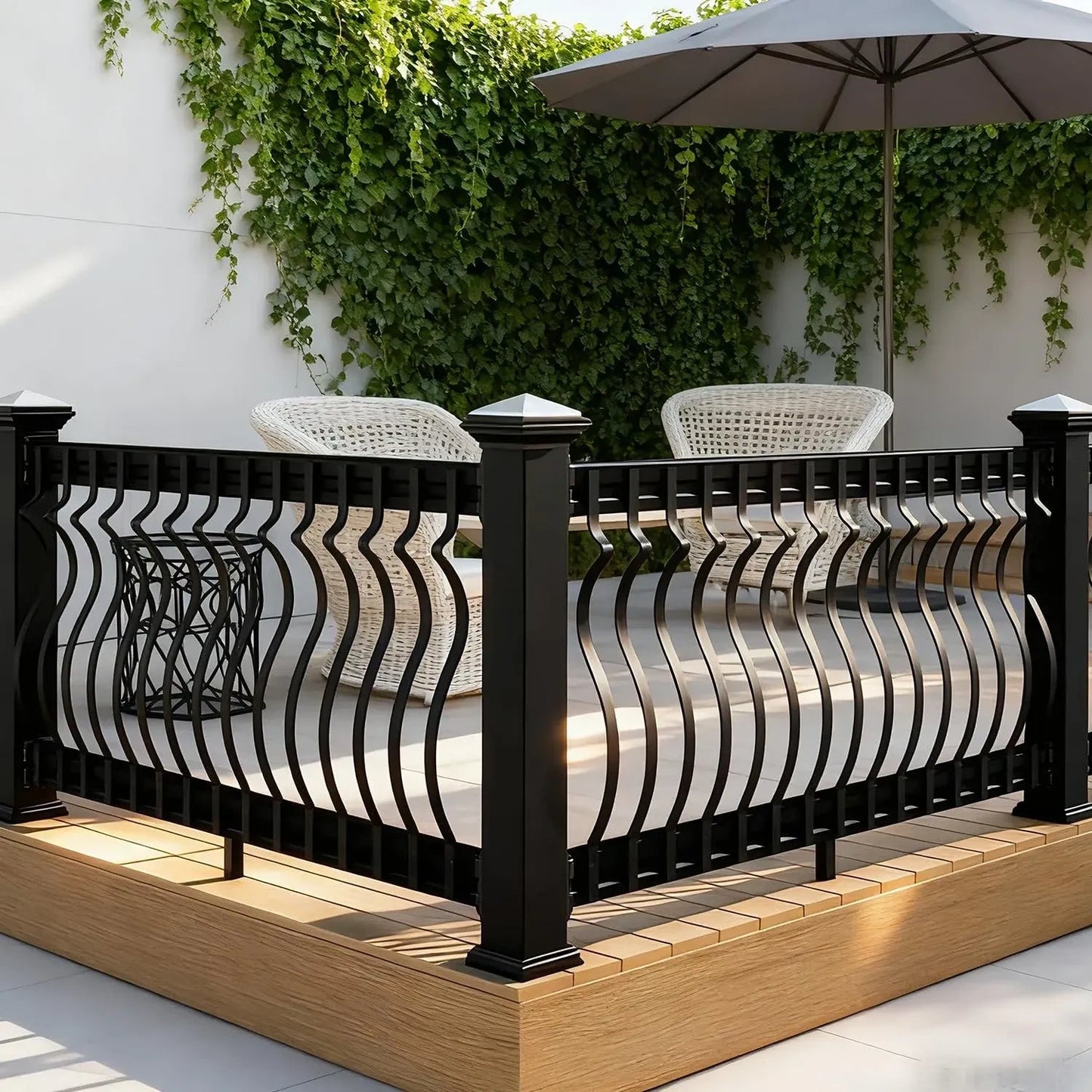 60 Pack 29.5 inch Metal Deck Balusters Wave Arc (NEW)