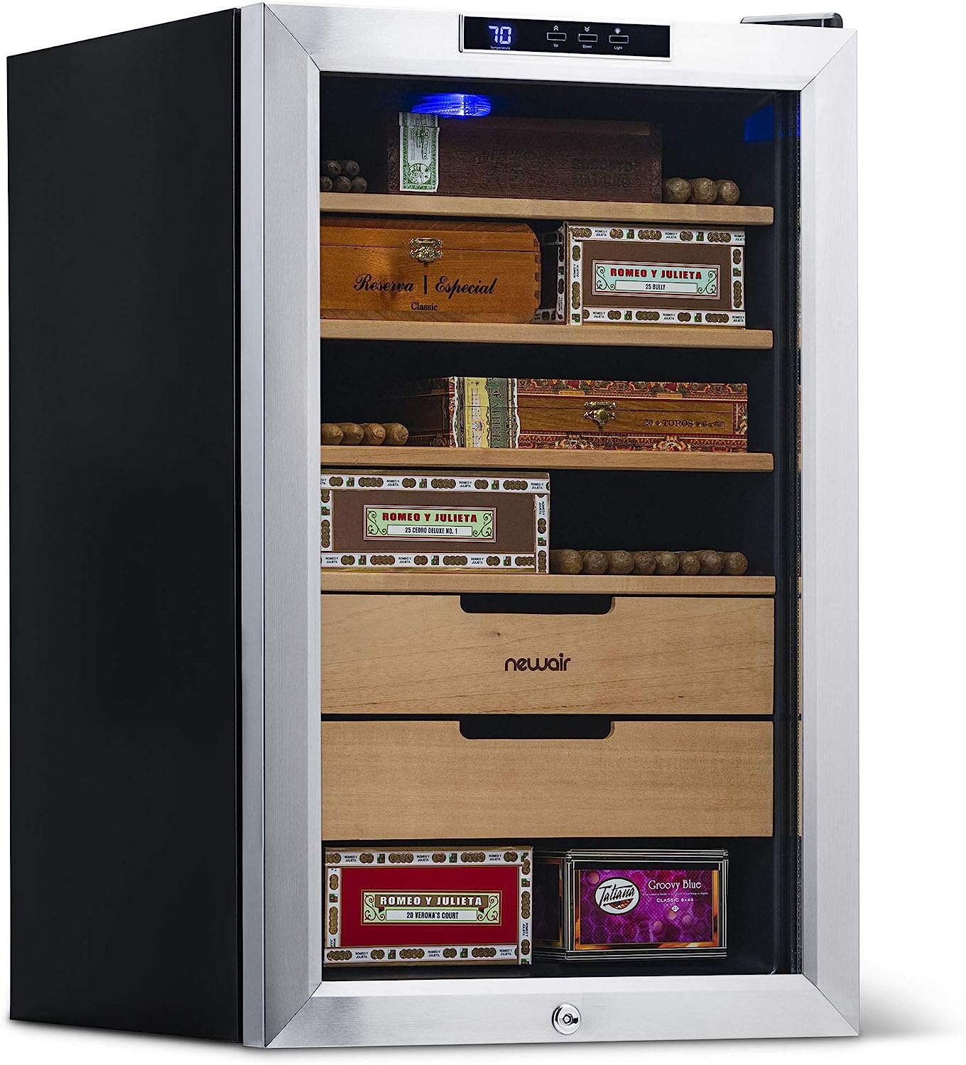 climate-controlled-cigar-humidor-cc-300-stainless steel-1