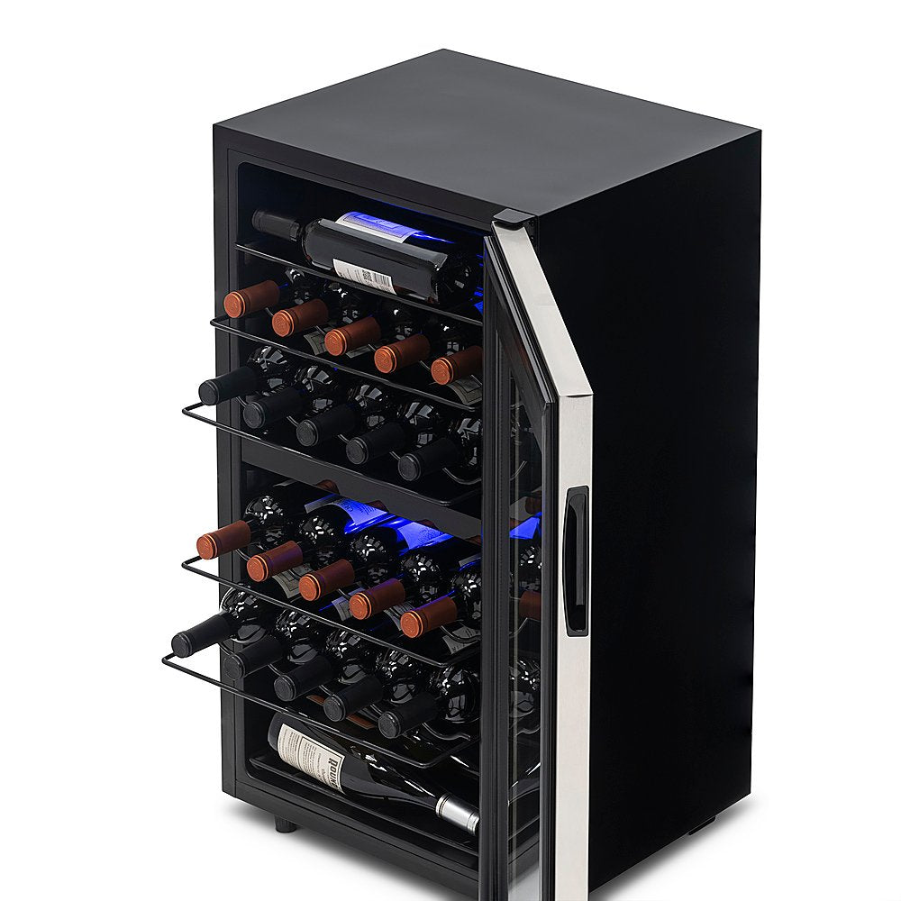 Newair Dual Zone Wine Fridge, 28 Bottles, NWC028SS01, Stainless Steel ...